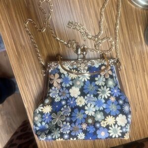 Blue flower oversize bag